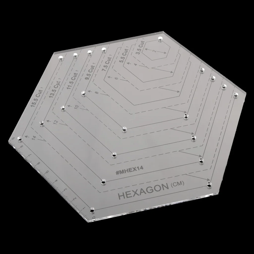 4Pcs Hard Plastic Rhombus/Hexagon/Triangle Quilting Rulers Sewing Tape Measures & Rulers Crafting Tools