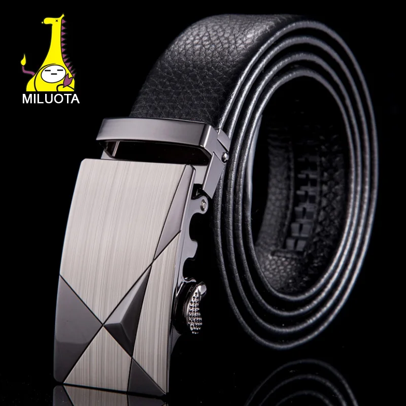 

[MILUOTA] 2018 Genuine leather belt men automatic alloy buckle men belts luxury crocodile grain pattern ceintures homme WN021