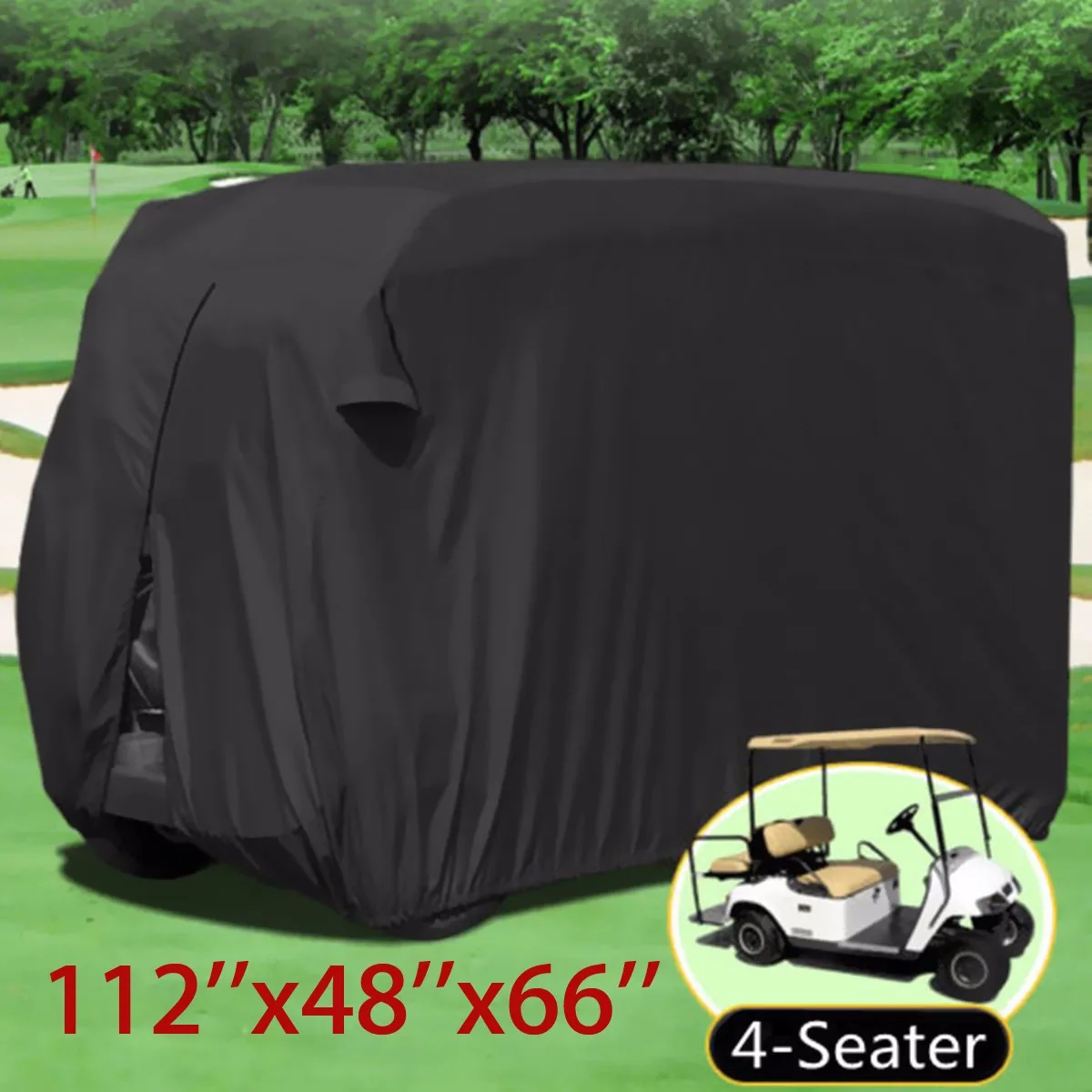 Водонепроницаемый 4-местный Автомобильная тележка для гольфа крышка для защиты от пыли нейлоновый шланг-резец для игры в гольф аксессуары для коляски 285x122x168 см