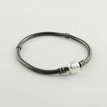 YL501 925 пробы серебряные ювелирные изделия Клип змея браслет цепочка Loom полосы DIY совместимы с европейскими ювелирны