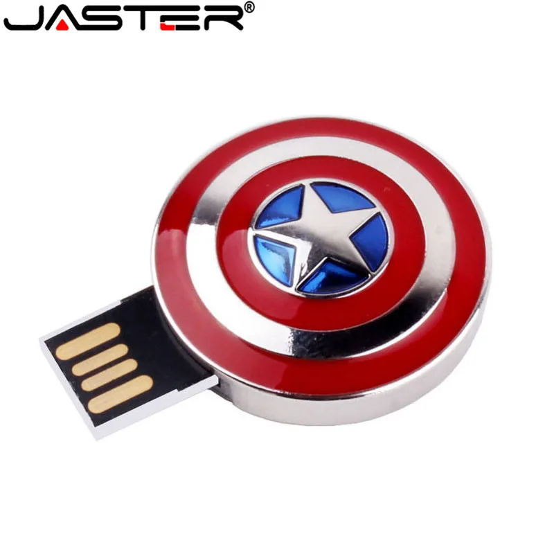 JASTER металлический капитан щит капитана Америка usb флеш-накопитель Флешка 4 ГБ 8 ГБ 16 ГБ 32 ГБ 64 Гб карта памяти U диск usb 2,0 флеш-накопитель