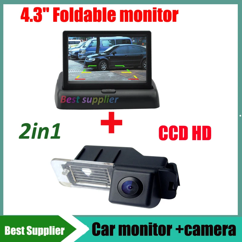 

Car monitor TFT LCD 4.3'' HD + CCD HD Car rear view backup camera parking for VW Volkswagen Polo V 6R Golf 6 VI Passat CC