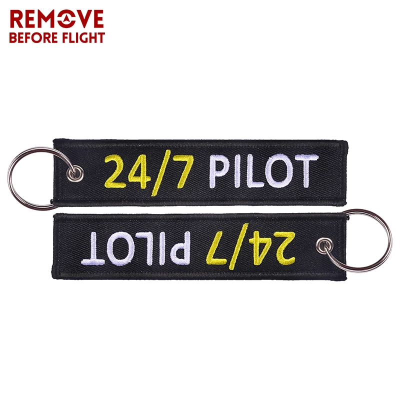 Fashion Key Chain Jewelry Outstanding Embroidery 247 Pilot Key Ring Chain for Aviation Lovers Gifts Luggage Tag Label Keychains (5)