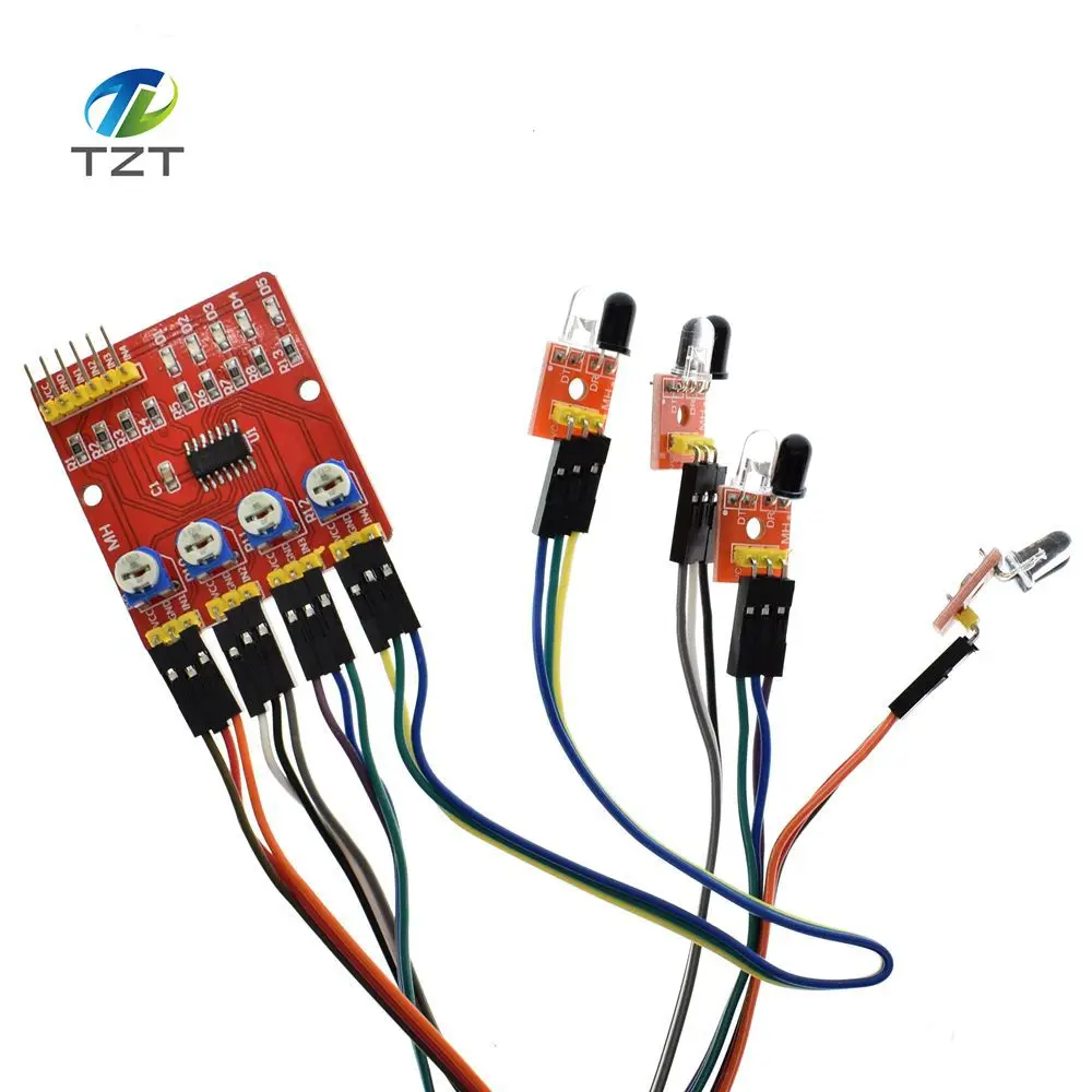 

F233-01 Four-way infrared tracing / 4 channel tracking module / transmission line / obstacle avoidance / car / robot sensors