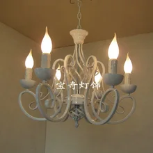 Роскошные WIHTE окрашены железа Обеденная подвесной светильник Европейский Романтический Гостиная подвесной светильник Спальня подвесной светильник