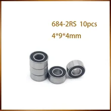 684-2RS Lager 4*9*4 Mm (10 Stuks) ABEC-1 Miniatuur Flens 684RS Kogellagers L-940DD