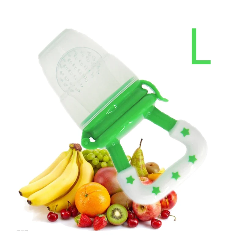 Силиконовая соска детская пустышка многофункциональная пустышка положить в фруктовую еду различный вкус комфорт ребенок нетоксичный материал для ребенка - Цвет: Green L