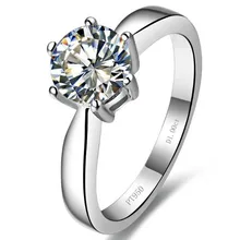 Stałe 18K białe złoto AU750 pierścień 1CT okrągły Moissanite pierścionek zaręczynowy fantastyczny obietnica prezent na rocznicę wygrawerować słowa za darmo tanie i dobre opinie THREE MAN 18 k CN (pochodzenie) Kobiety Drobne Wnęka pierścienia Inny sztuczny materiał Pierścionki Mossanite Ring ROUND