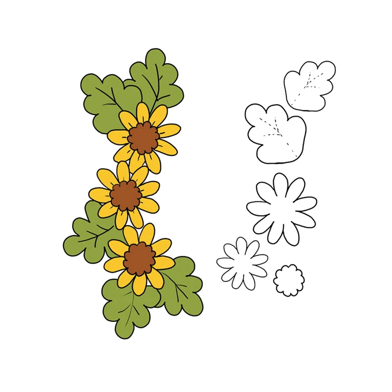 

Naifumodo 77*77mm Dies Cutting Flower Leaf Border Metal Cutting for DIY Scrapbooking Card Album Embossing Die Cut New Template