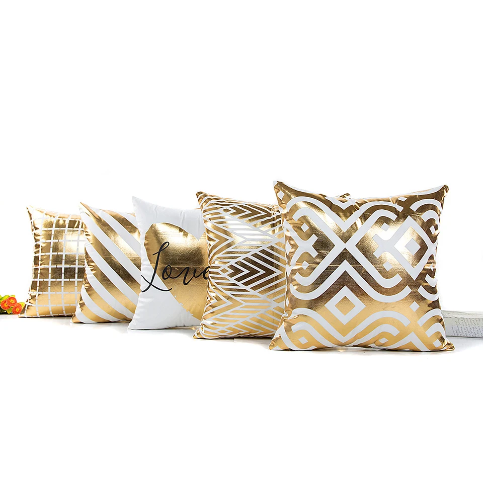 

New arrivel Bronzing Cushion Cover Gold Printed Pillow Cover Decorative Pillow Case Sofa Seat Car Pillowcase Soft