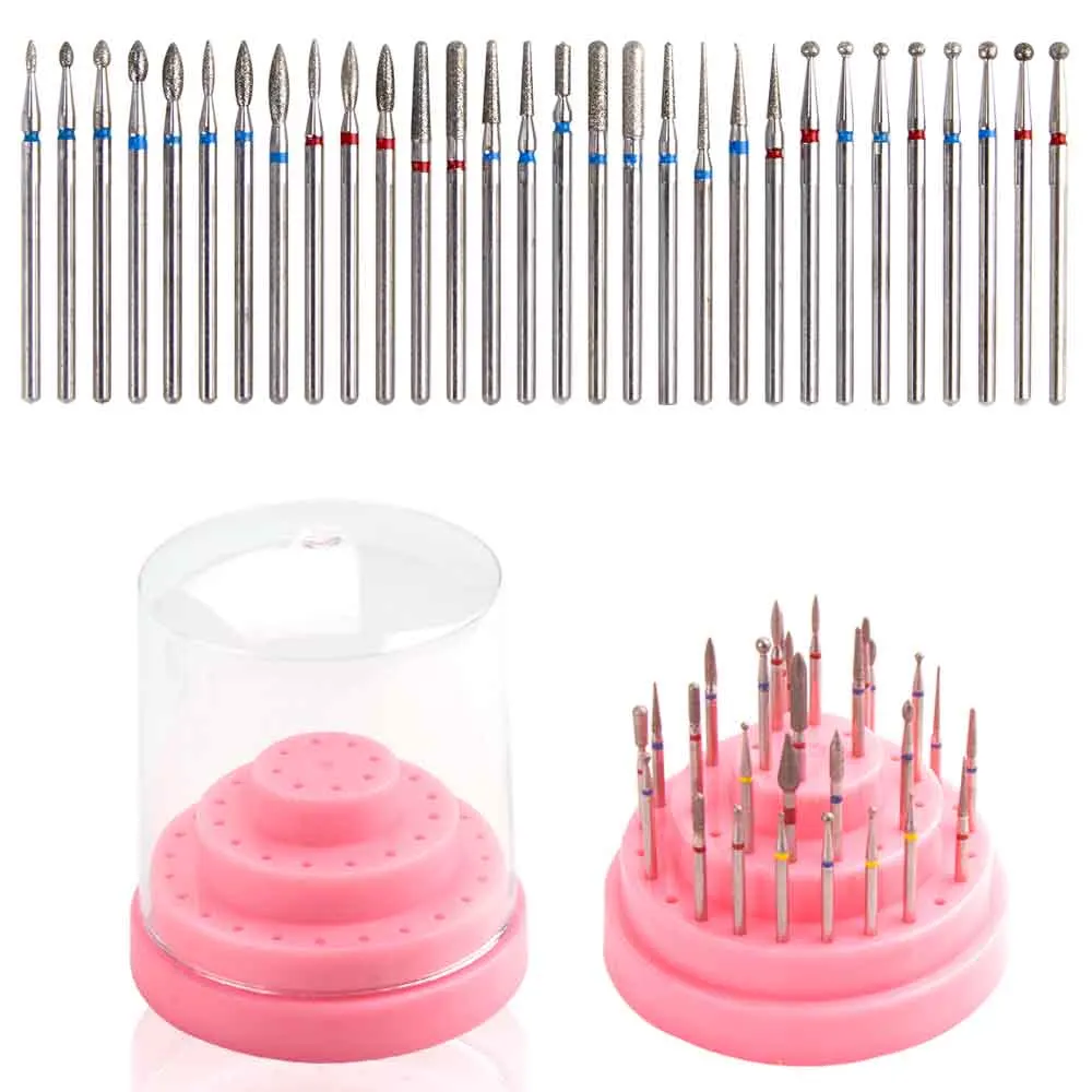 

30pcs Nail Polish Remover Clean Files for Nail Drill Bit Set Diamond Milling Cutter Rotary Burrs Drills Cutter Ceramics For Tool