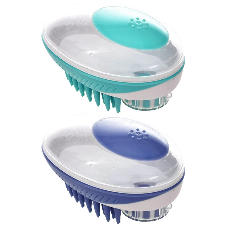 

Pet Bath Spa Brush Multifunction Dog Cat Soft Head Massage Brush with Shampoo Dispenser Dog Hair Washing Comb Body Shower Brush