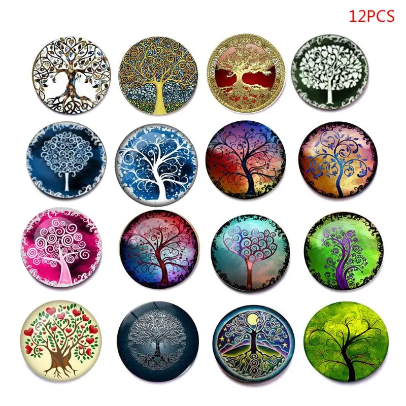 

12 Pcs Beautiful Tree Fridge Magic Magnet Refrigerator Stickers Home Decoration Glass Photo Whiteboard Sticker