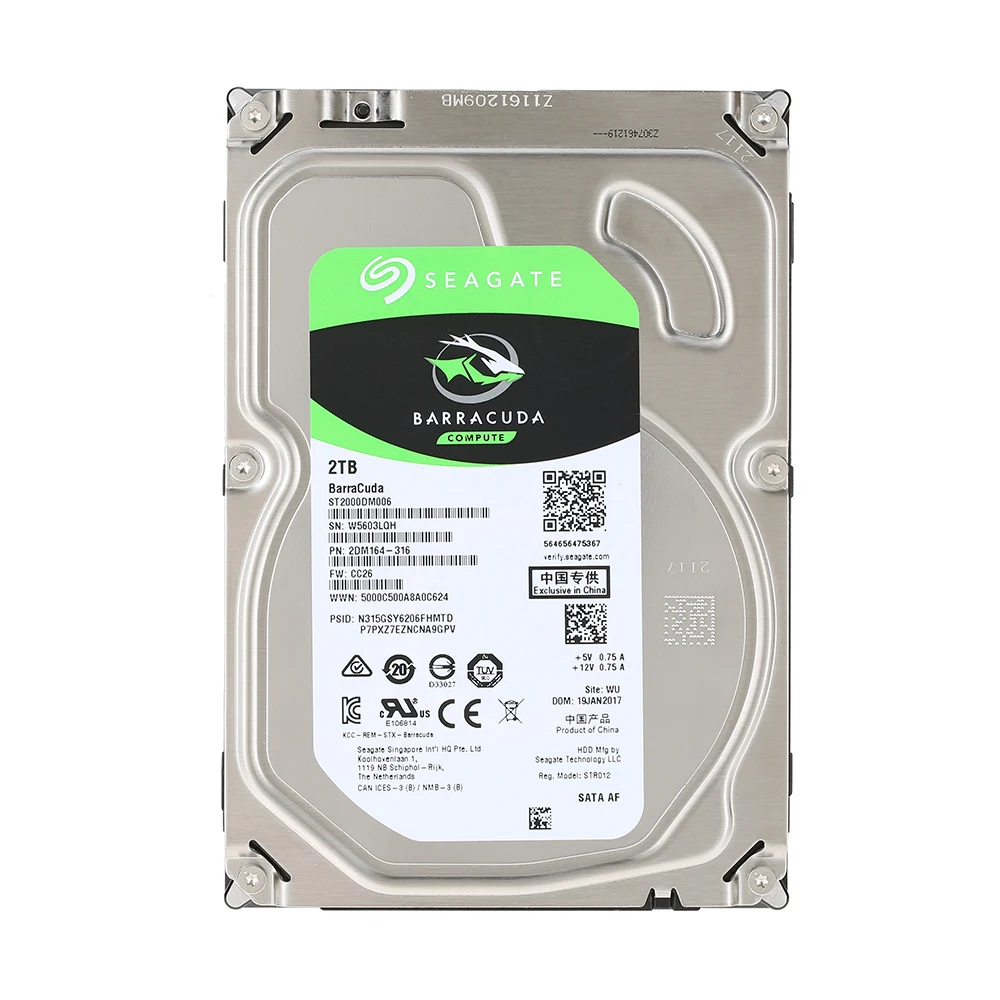 Внутренний жесткий диск Seagate 2 ТБ 7200 об/мин SATA 6 256 Мб настольный Кэш память 3 5 дюйма