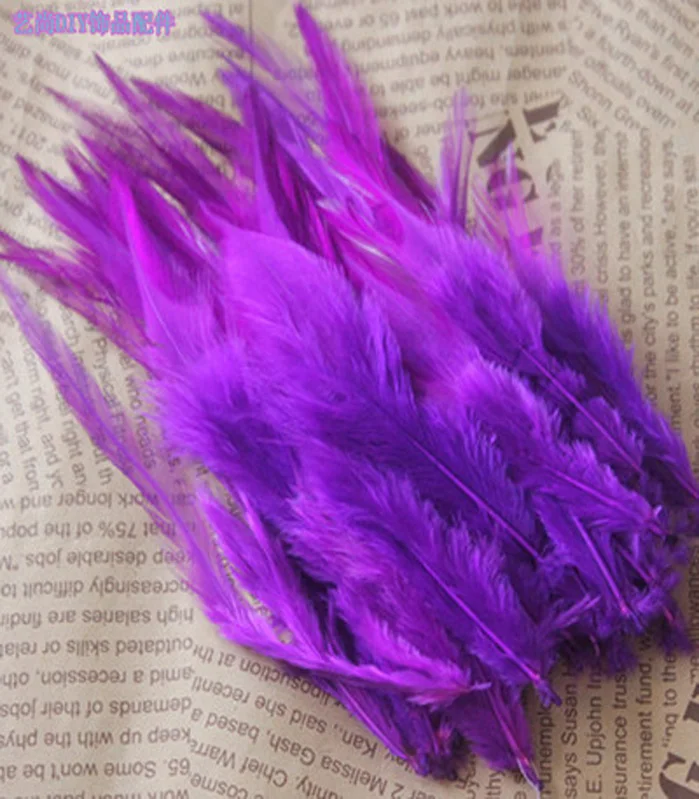 Распродажа, 200 шт./лот/партия, красивые перья фазана 4-дюймов 6 дюймов/10-15 см, натуральный цвет и окрашенные перья, больше цветов на выбор - Цвет: Фиолетовый