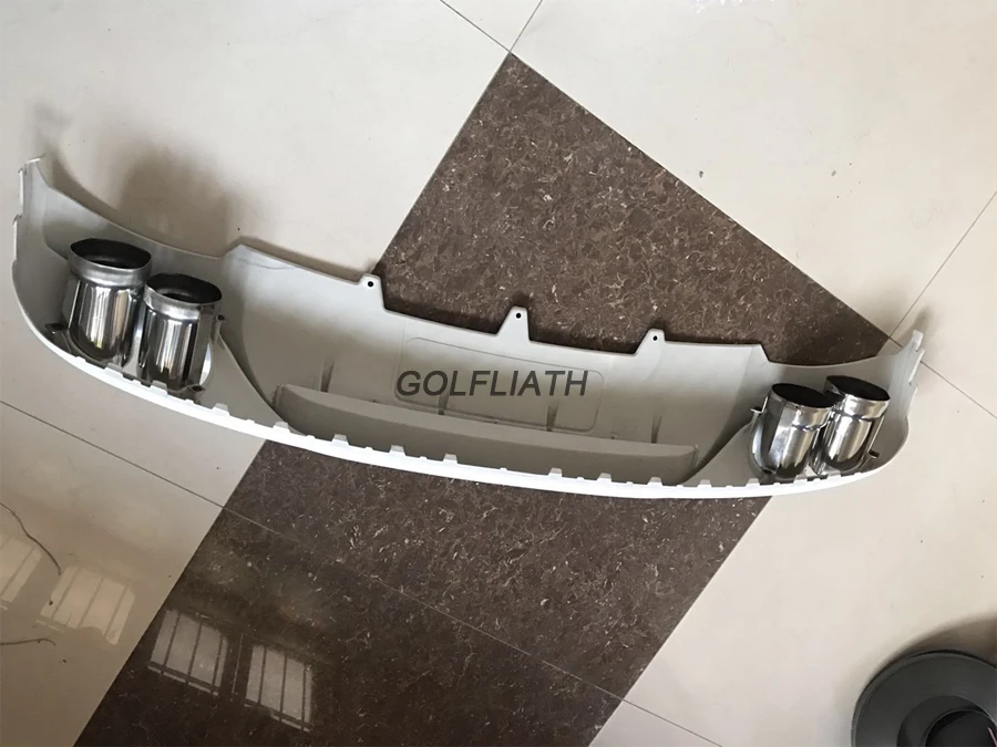 GOLFLIATH PP Неокрашенный+ сталь для A4L ABT стильный, для заднего бампера Диффузор для губ, автомобильные выхлопные наконечники для Audi 2008-2012 A4 B8 стандарт