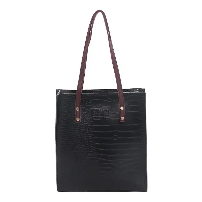 

Retro Alligator Bucket Bags Women Crocodile Pattern Handbag Capacity Casual Crocodile Shoulder Leather Totes Top-handle Bags