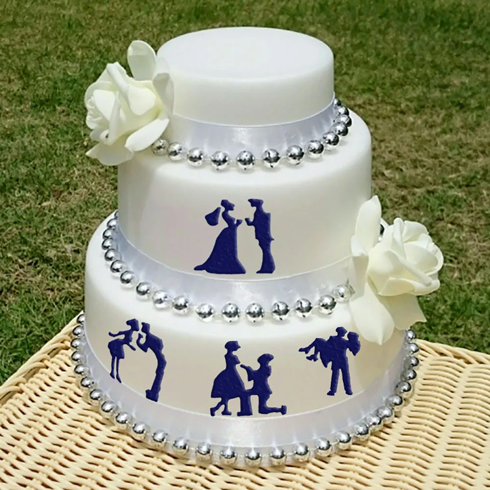 creative 4pcsset diy wedding cake stencil cake spray mold decorating