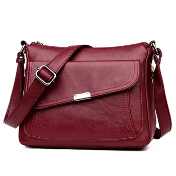 Female leather Messenger Bags Feminina Bolsa Leather Luxury Handbags Women Bags Designer Sac a Main Ladies Shoulder Bag aequeen women genuine leather bags totes messenger bags hign quality designer luxury brand bag ladies handbags feminina bolsa