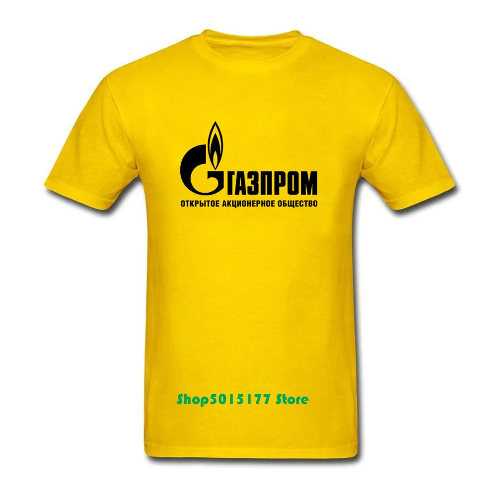 

2019 Summer Tshirt Logo Seven Sisters Oil Giant GAZPROM tshirt Cotton Lycra Top Fashion Brand T Shirt Men New High Quality