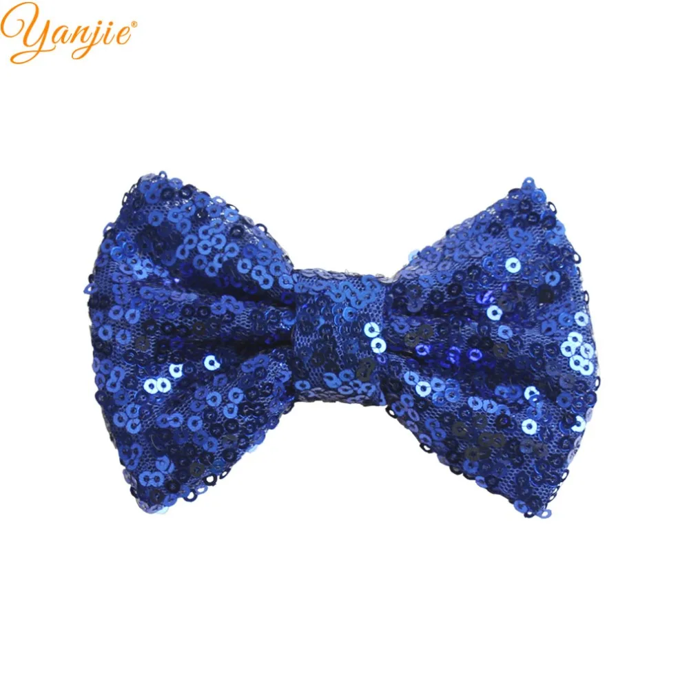 Бант для волос золотистый/серебристый 4 дюйма 60 шт./лот|glitter hair bows|sequin bowshair bows |