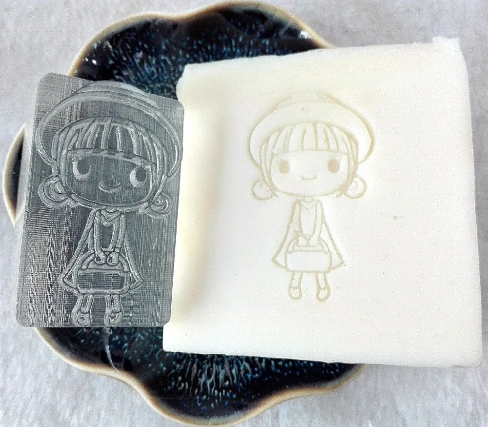 

Free shipping girl handmade soap pattern Mini diy soap stamp chaprter seal 5*3CM