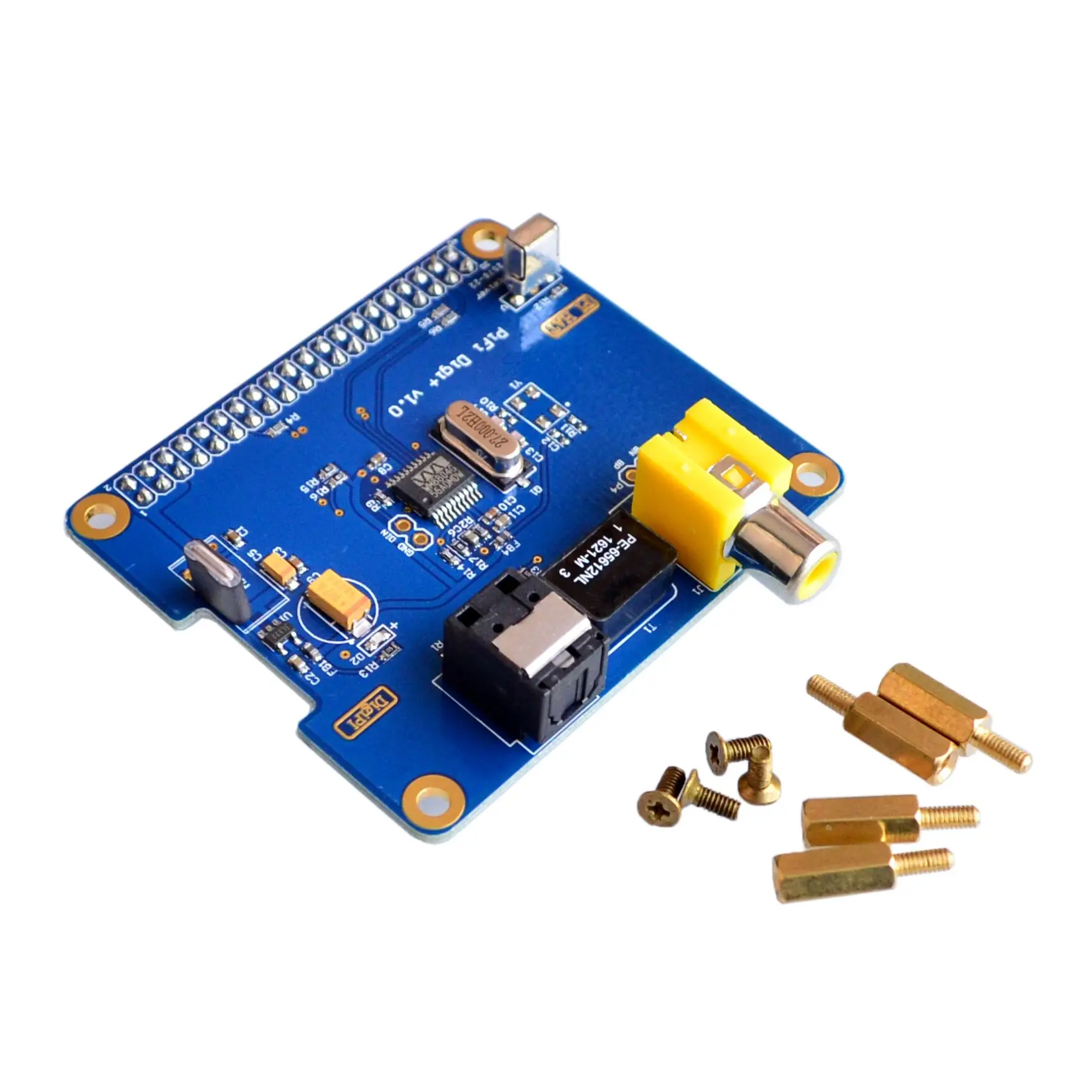 

Raspberry Pi HIFI DiGi Digital Sound Card I2S SPDIF expansion board Digital Chip for Raspberry Pi 2/B+/A+ support Raspberry pi 3