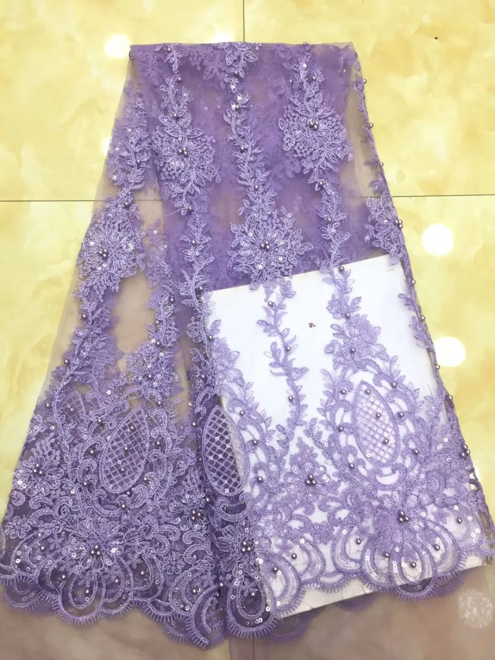 

French lace fabric 5yds/pce dhl beads embroidery sequins net fabrics women gorgeous luxury party event naija wedding dress 2019