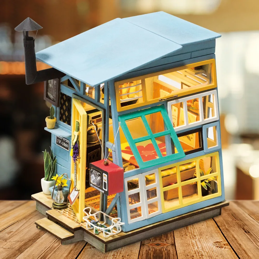 

Robotime DIY Miniature Wooden Doll House with Furnitures Led Light Model Building Kits Dollhouse Toys for Drop Shipping DGM03