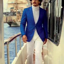 Изготовленные на заказ повседневные мужские костюмы и брюки, на заказ королевский синий смокинг куртка и брюки белые, сделанные на заказ повседневные деловые костюмы