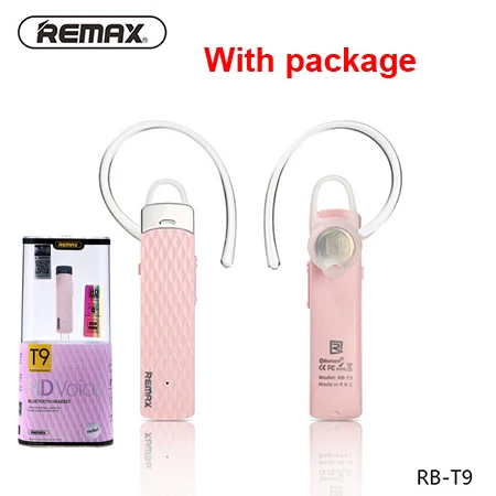 Remax T9 Bluetooth гарнитура Беспроводной наушники Поддержка китайский французский английский, испанский спортивные наушники fone de ouvido bluetooth - Цвет: pink with package