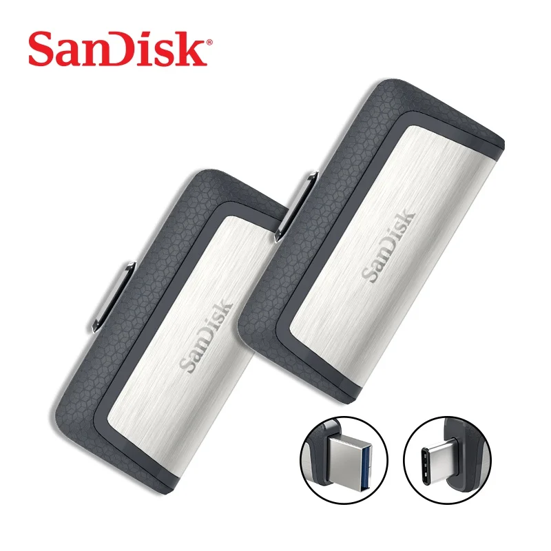 Sandisk 2 в 1 USB 3,1 type-C флеш-накопитель 128 Гб 64 Гб двойной OTG USB флеш-накопитель 32 Гб USB карта Micro USB флэш-накопитель для устройств type-C