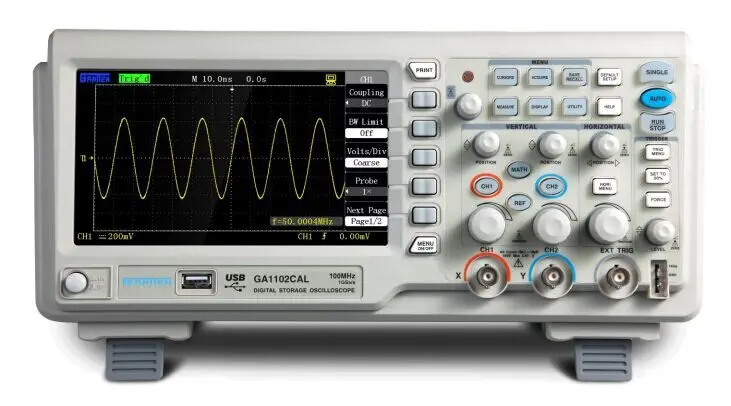 

FREE SHIPPING GA1102CAL 100M Hz 1G Digital Oscilloscope 7" LCD 2 channel Trigger Oscilloscope