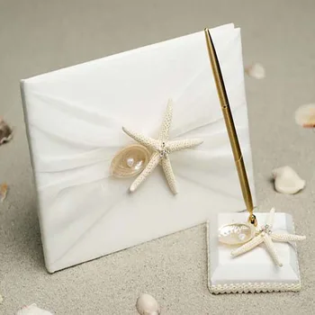 

Wedding Name Date Romantic English Beach Style Shellfish Starfish Signature Guest Book Engagement Party Anniversary Supplies AA