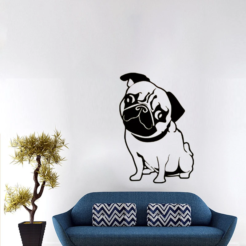 Pet Cute Dog Animal Wall Sticker Home Decor Living Room Bulldog Wall Mural Vinyl Wall Art Kids
