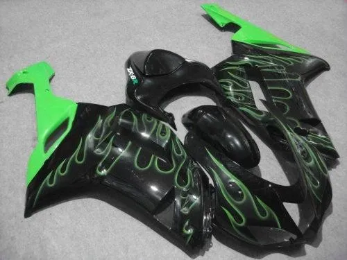 Мотоцикл обтекатель комплект для KAWASAKI Ninja ZX6R 636 07 08 ZX 6R 2007 2008 zx6r ABS зеленое пламя
