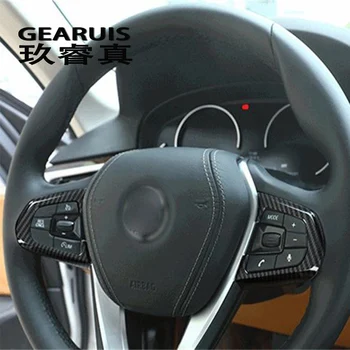 

Carbon Fiber Car Styling Steering Wheel Buttons Frame Cover Sticker Trim For BMW 5 Series G30 G38 2018 Interior Auto Accessories