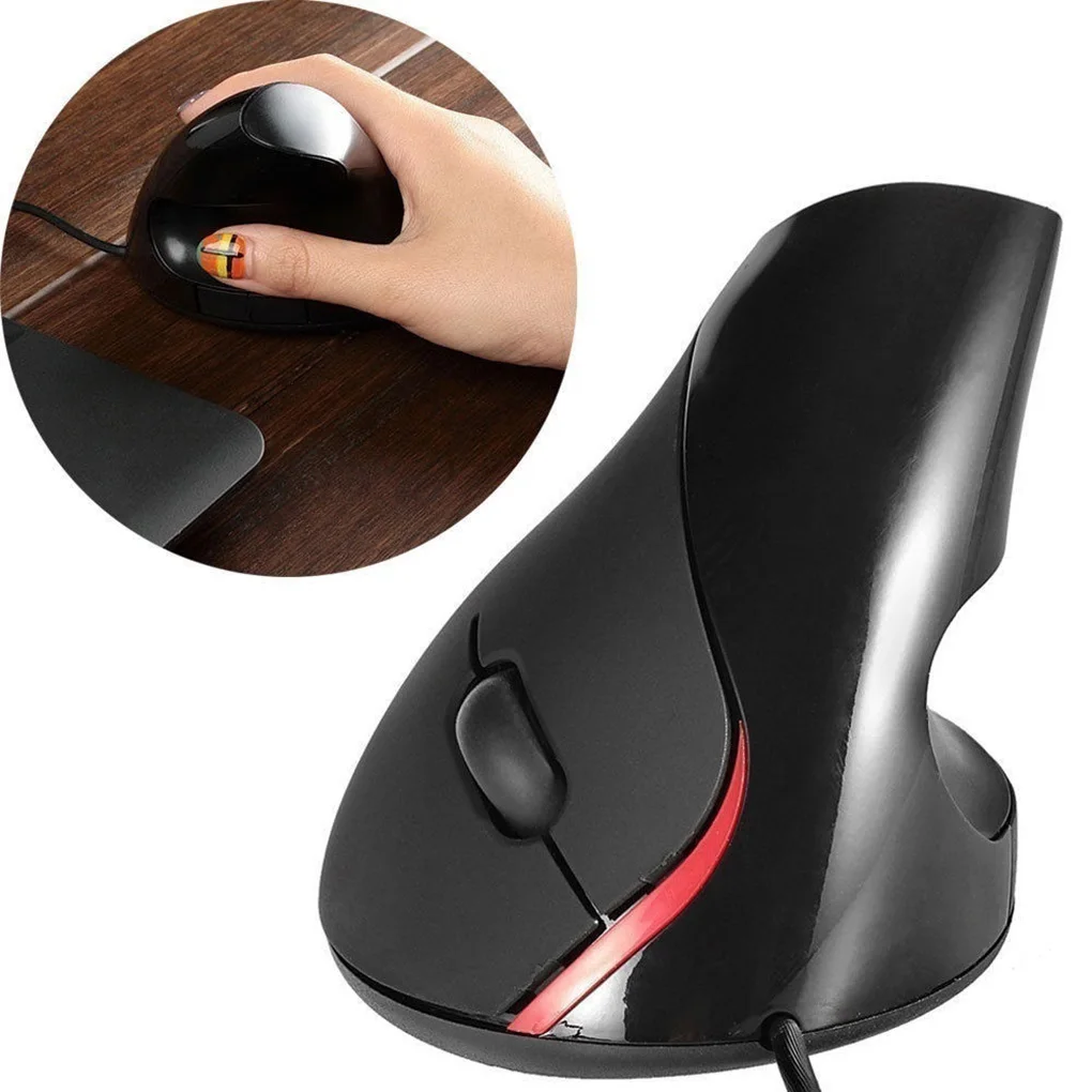 1200DPI Wired Vertical Optical Mouse 5 Buttons Ergonomic Wrist Portective USB Computers Mice