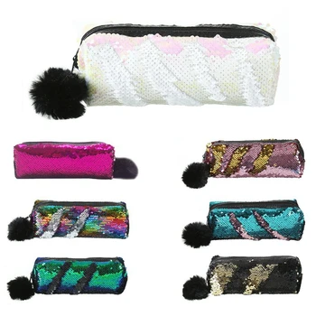 

FGGS-Shining Sequin Large Pencil Case Stationery Storage Pen Organizer Bag School Office Supply Cosmetic Holder For Gift