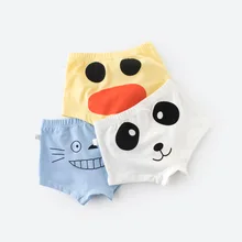3 шт./партия, качественные трусы для мальчиков, хлопковые трусы-боксеры с забавным принтом лица для мальчиков, Короткие трусы, милое нижнее белье, одежда для детей