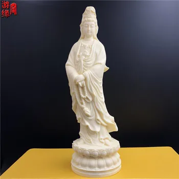 

Ivory Fruit South China Sea Guanyin Bodhisattva Buddha Statue Lotus Block Hand-held Rosary Home Office Crafts