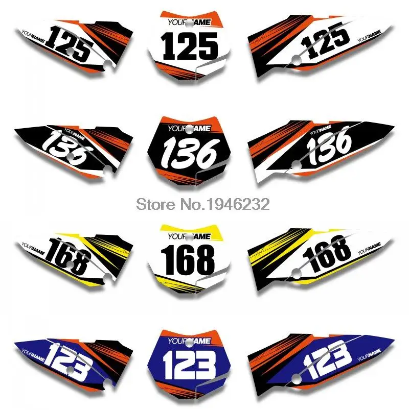 

Custom Number Plate Backgrounds Graphics Sticker & Decals For KTM SX65 2009 2010 2011 2012 2013 2014 2015