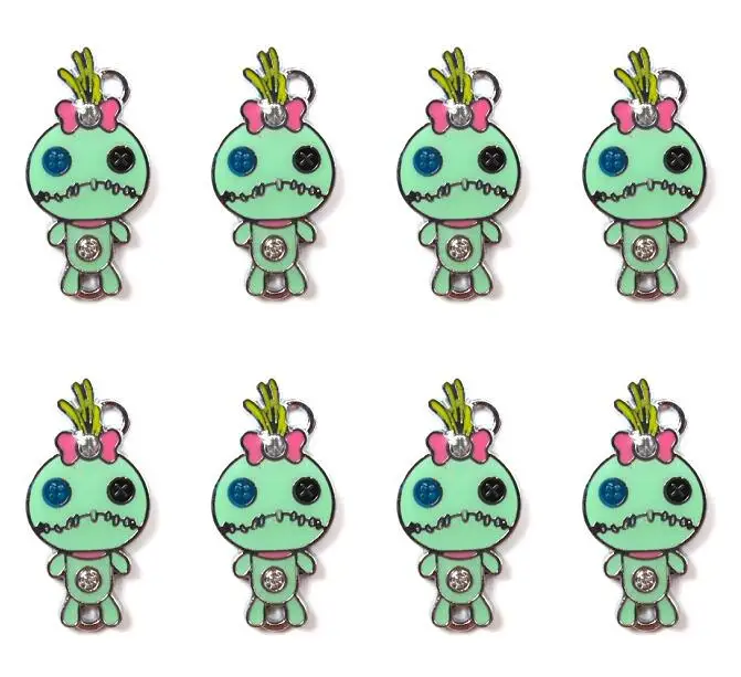 

20pcs Cartoon stitch Metal Charm Pendant DIY hand Necklace Jewelry Making