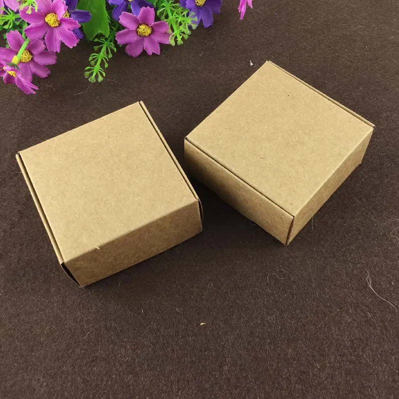 100 шт 6,5*6,5*3 см крафт подарочная коробка бумажная упаковочная коробка Пустые Подарочные коробки бумага подарок ремесло сила пустая упаковка картонные коробки