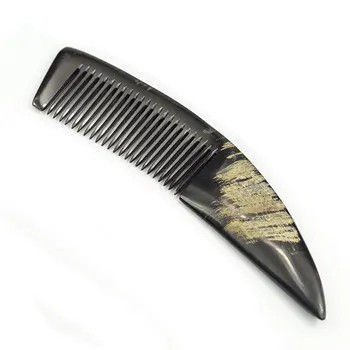 

1PC Horn Combed Handle Horn Edging Comb Natural Shape Simple Polishing G0425