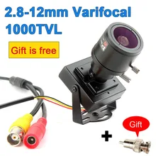 1000TVL варифокальный объектив мини-камера 2,8-12 мм регулируемый объектив+ RCA адаптер охранного видеонаблюдения CCTV камера Автомобильная обгонная камера