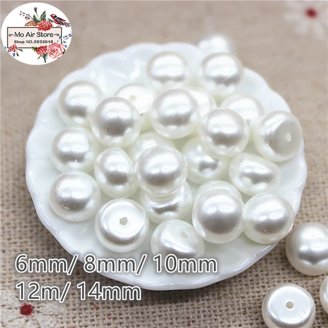 White Pearl Buttons Sewing  Black Round Bead Pearl Buttons - 50pcs/set  White Black - Aliexpress