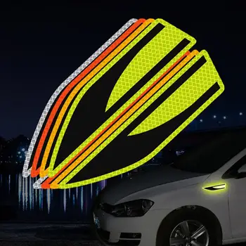 

2Pcs/Set Car Reflective Safety Warning Strip Tape Car Bumper Reflective Strips Secure Reflector Stickers Auto Decoration