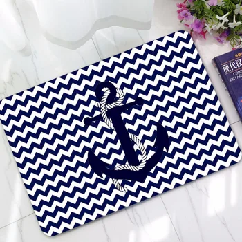 

Creative Nautical Anchor Printing Rubber Anti-slip Mat Digital Printing Bedroom Living Room Mats Bathroom Non-slip Mats Doormat