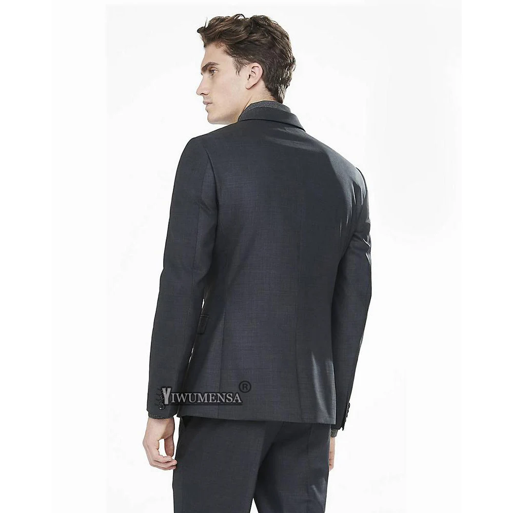 Yiwu мужской sa горячая распродажа серый мужской костюм Slim Fit мужской костюм смокинг под заказ Блейзер формальные свадебные костюмы жениха 2018